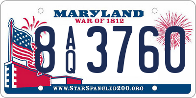 MD license plate 8AQ3760