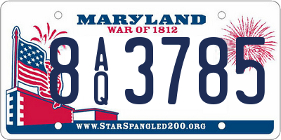 MD license plate 8AQ3785