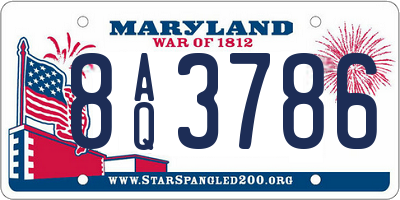 MD license plate 8AQ3786