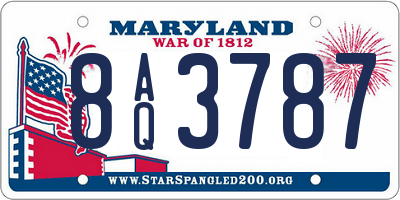 MD license plate 8AQ3787