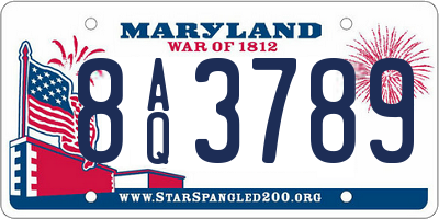 MD license plate 8AQ3789