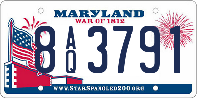 MD license plate 8AQ3791