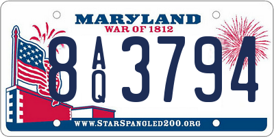 MD license plate 8AQ3794