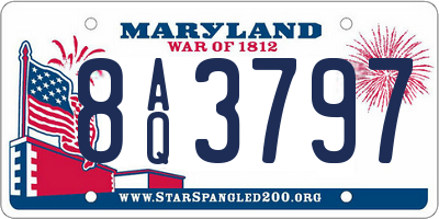 MD license plate 8AQ3797