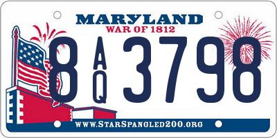 MD license plate 8AQ3798