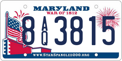 MD license plate 8AQ3815