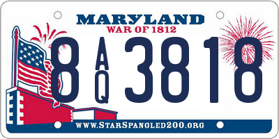MD license plate 8AQ3818