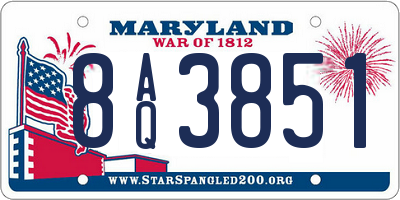 MD license plate 8AQ3851