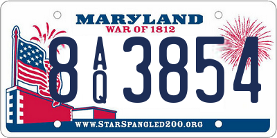 MD license plate 8AQ3854