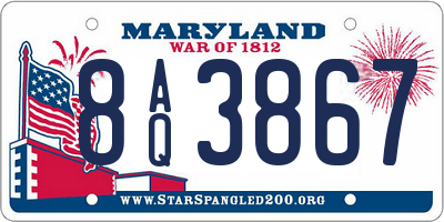 MD license plate 8AQ3867