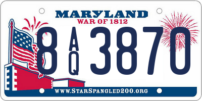 MD license plate 8AQ3870