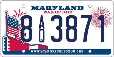 MD license plate 8AQ3871