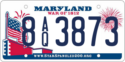 MD license plate 8AQ3873