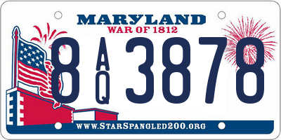 MD license plate 8AQ3878
