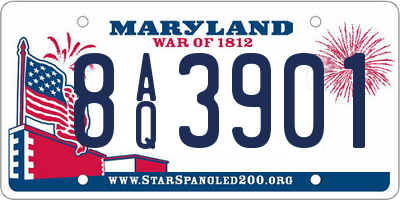 MD license plate 8AQ3901