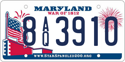 MD license plate 8AQ3910