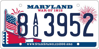 MD license plate 8AQ3952