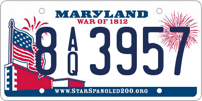 MD license plate 8AQ3957