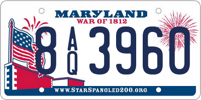 MD license plate 8AQ3960