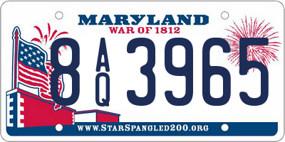 MD license plate 8AQ3965