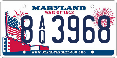 MD license plate 8AQ3968