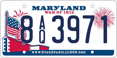 MD license plate 8AQ3971