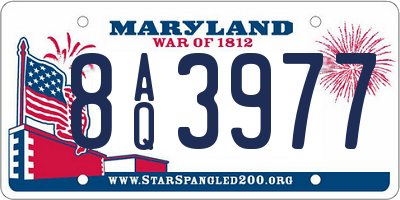 MD license plate 8AQ3977