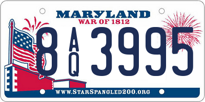 MD license plate 8AQ3995