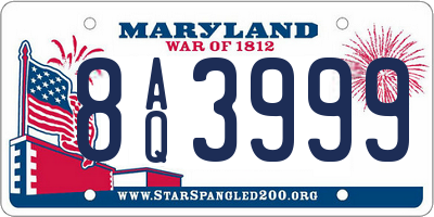 MD license plate 8AQ3999