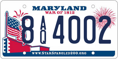 MD license plate 8AQ4002