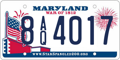 MD license plate 8AQ4017