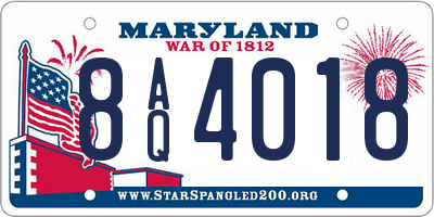 MD license plate 8AQ4018