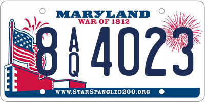 MD license plate 8AQ4023