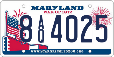 MD license plate 8AQ4025