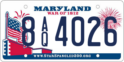 MD license plate 8AQ4026