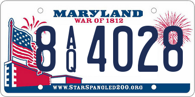 MD license plate 8AQ4028