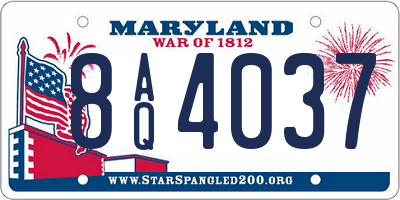 MD license plate 8AQ4037