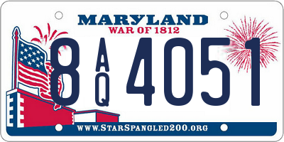 MD license plate 8AQ4051