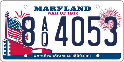 MD license plate 8AQ4053