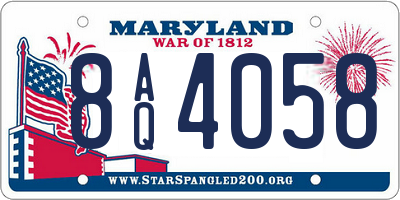 MD license plate 8AQ4058