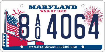 MD license plate 8AQ4064