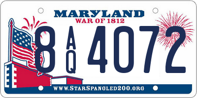 MD license plate 8AQ4072