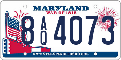 MD license plate 8AQ4073