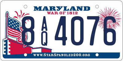 MD license plate 8AQ4076