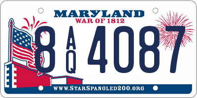 MD license plate 8AQ4087