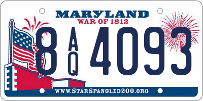 MD license plate 8AQ4093