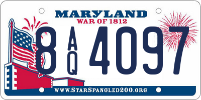MD license plate 8AQ4097