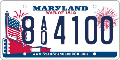 MD license plate 8AQ4100