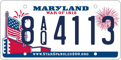 MD license plate 8AQ4113