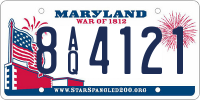 MD license plate 8AQ4121